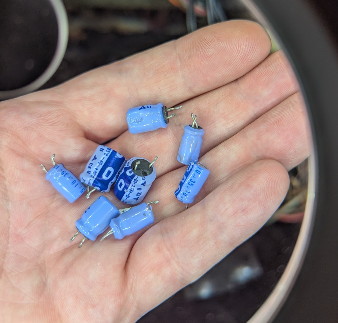 The last of the 1977 originals — pale blue cans with clipped leads, out for good.